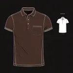 dark brown short-sleeved polo shirt image